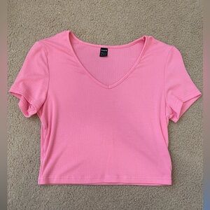 Pink v-neck top